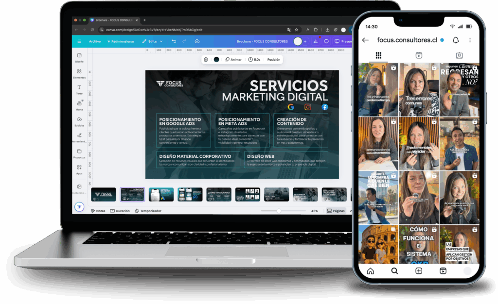 mockup creación de contenido